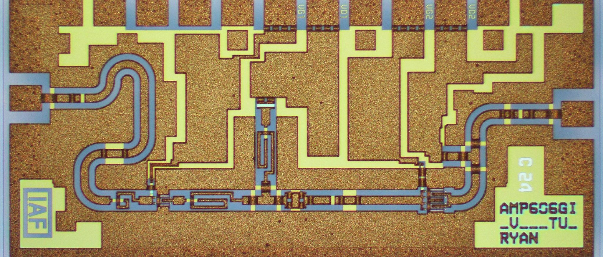 GaN on Si MMIC in the V frequency band (50 – 75 GHz) realized in the project.