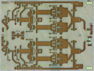 GaN amplifier circuit for satellite communications in the V-band